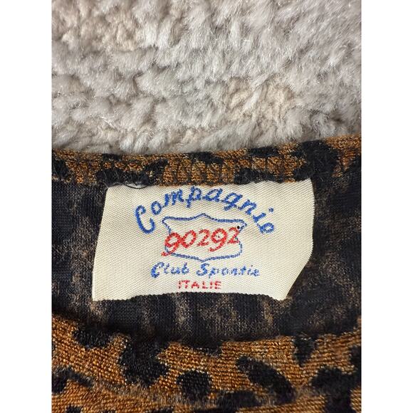 Compagnie 00292 Club Spantie Size M Cheetah Print Casual Top Long Sleeve - Picture 5 of 6